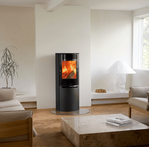 Aduro 9.8 Lux braskamin med svart stål och glaslucka, modern uppvärmning för varje hem